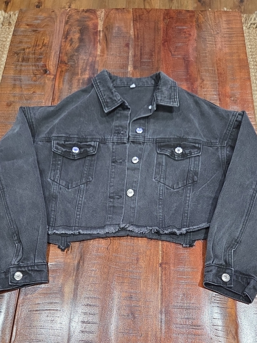Litte Black Denim Jean Jacket Size Medium